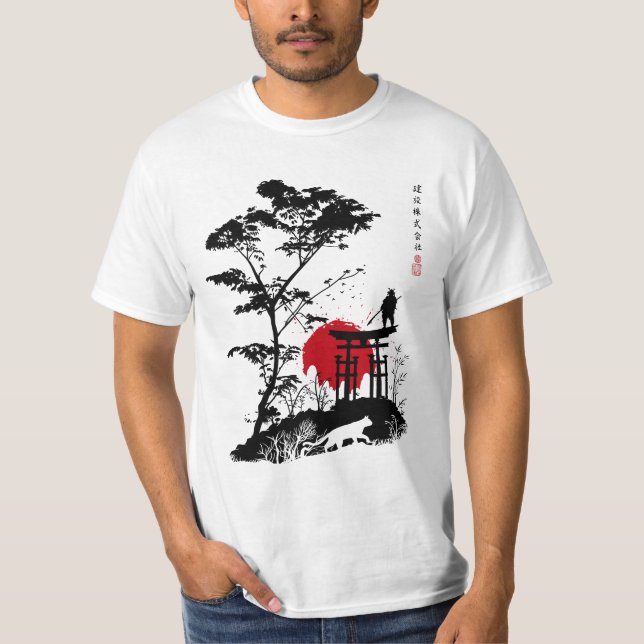 Samurai on torii T-Shirt (Front)