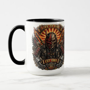 Samurai Oni Biker- Live To Ride Est 1969 Route 66 Mug