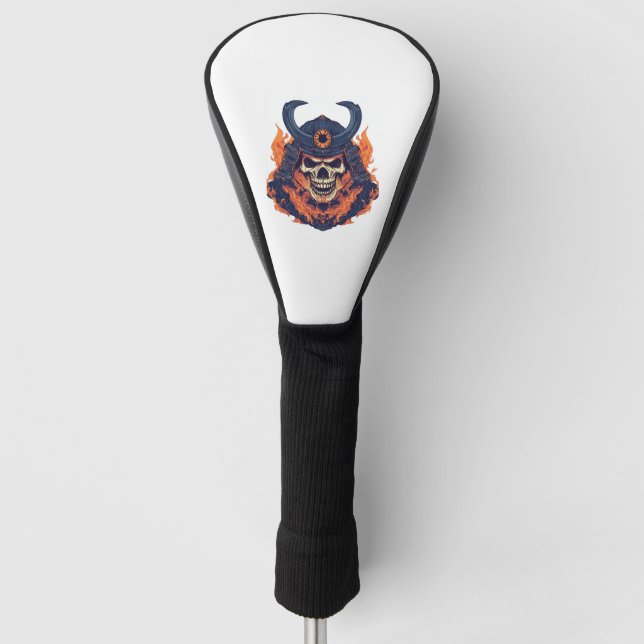 Samurai Oni Skull Golf Head Cover (Front)