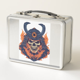 Samurai Oni Skull Metal Lunch Box