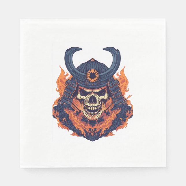 Samurai Oni Skull Napkin (Front)