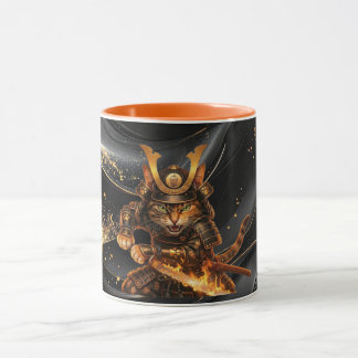 Samurai Orange Cat Warrior - Combo Coffee Mug