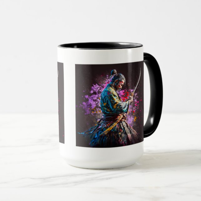 Samurai Painting Combo Mug, 15 oz  Mug (Front Right)