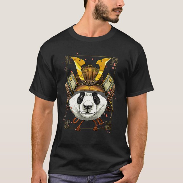 Samurai Panda Bear Japanese Warrior Bushido Japane T-Shirt (Front)