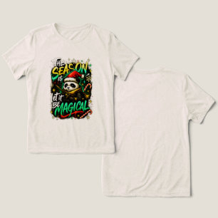 Samurai Panda Christmas Magic Holiday Street style Tri-Blend Shirt