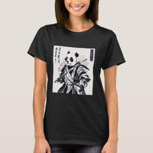 samurai panda graphic warrior art tee Japanese ani
