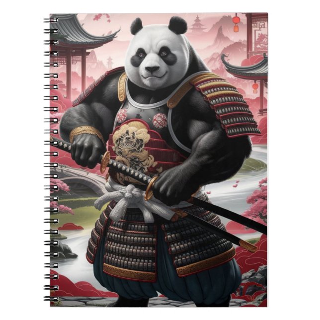 Samurai Panda in Traditional Chinese Landscape Notebook (Front)