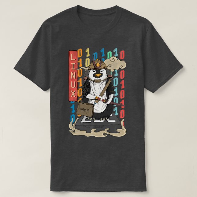 Samurai penguin A linux penguin Premium T-Shirt (Design Front)