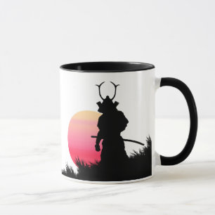 Samurai Pink Sun Mug Mirrored