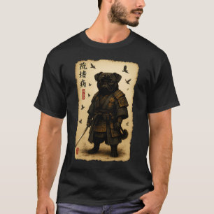 Samurai Pug Warrior Japanese Style Dog Illustratio T-Shirt