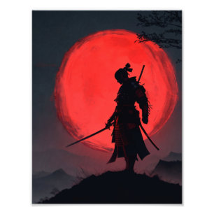 Samurai Red Crescent Photo Print