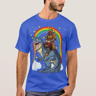 Samurai Riding T-Rex Dinosaur Japanese Mediaeval R T-Shirt