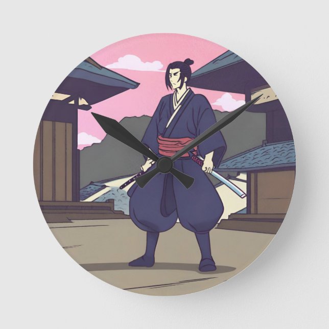 samurai round clock (Front)
