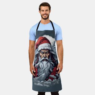 Samurai Santa Warrior Christmas Art Gift  Apron