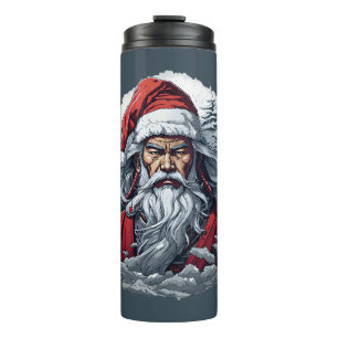 Samurai Santa Warrior Christmas Art Gift Thermal Tumbler