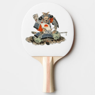 Samurai seated ping pong paddle