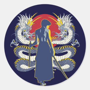 Samurai Seven Classic Round Sticker