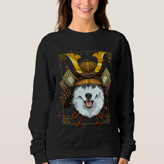 Samurai Siberian Husky Dog Warrior Sweatshirt (Front)