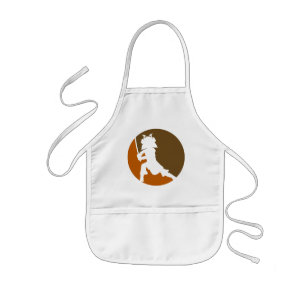 Samurai Silhouette Apron. Kids Apron
