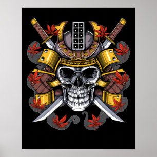 Samurai Skull Poster