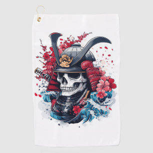 Samurai Skull Warrior Golf Towel
