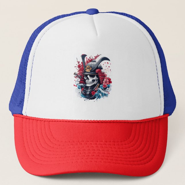 Samurai Skull Warrior Trucker Hat (Front)
