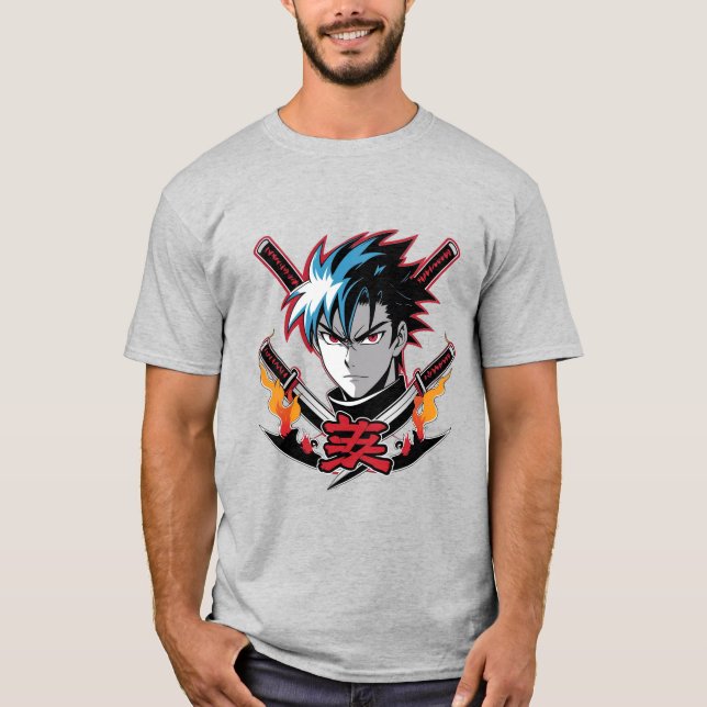 Samurai Soul | Anime Warrior T-Shirt for Men (Front)