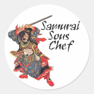 Samurai Sous Chef Classic Round Sticker