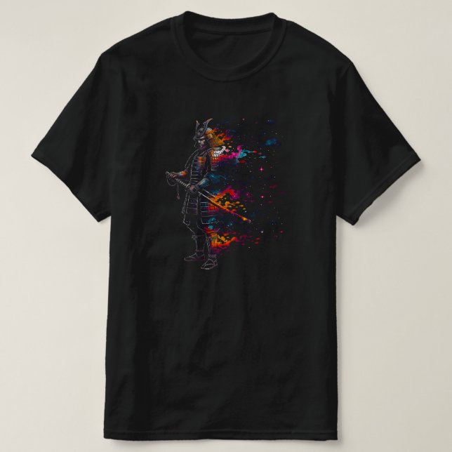 Samurai Spirit Cosmic Galaxy | BLACK ONLY T-Shirt (Design Front)