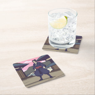 samurai square paper coaster