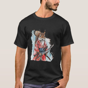Samurai Squirrel Artwork Samurai Japanese Ninja Sq T-Shirt