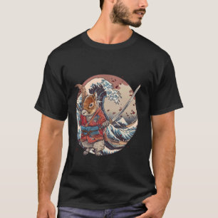 Samurai Squirrel Ocean Wave Japanese Art Japanese T-Shirt
