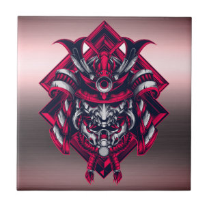 Samurai Strength - Retro Elegance Ceramic Tile