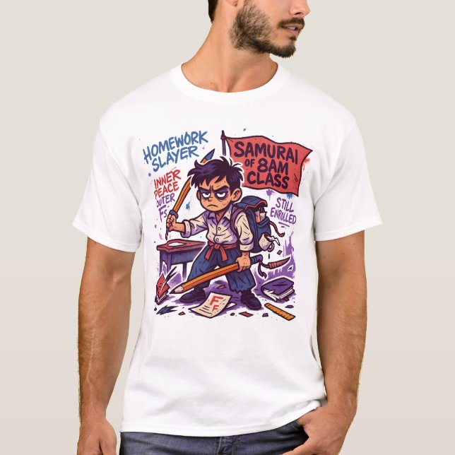 Samurai Student Back to School Shirt  (Front)