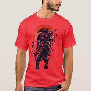 Samurai Sunset Japanese Warrior Anime Sword Katana T-Shirt