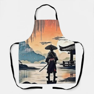 Samurai Sunset: Reflective Journey Apron