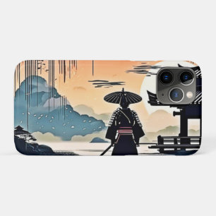 Samurai Sunset: Reflective Journey iPhone 11 Pro Case