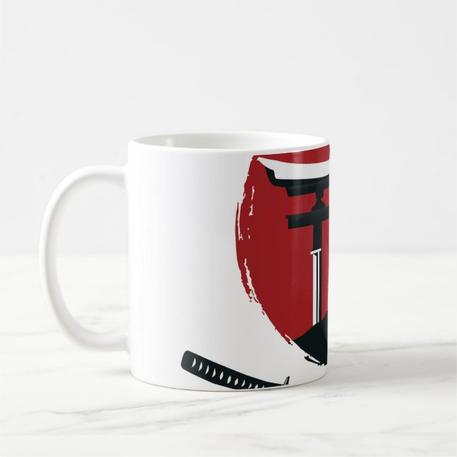 Samurai Sword: Torii Gate Cartoon Coffee Mug (Left)