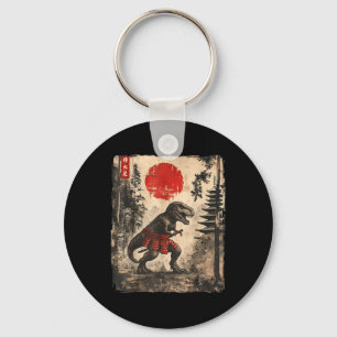Samurai T-rex Japanese Dinosaus Funny Dino Gifts G Key Ring