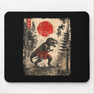 Samurai T-rex Japanese Dinosaus Funny Dino Gifts G Mouse Pad