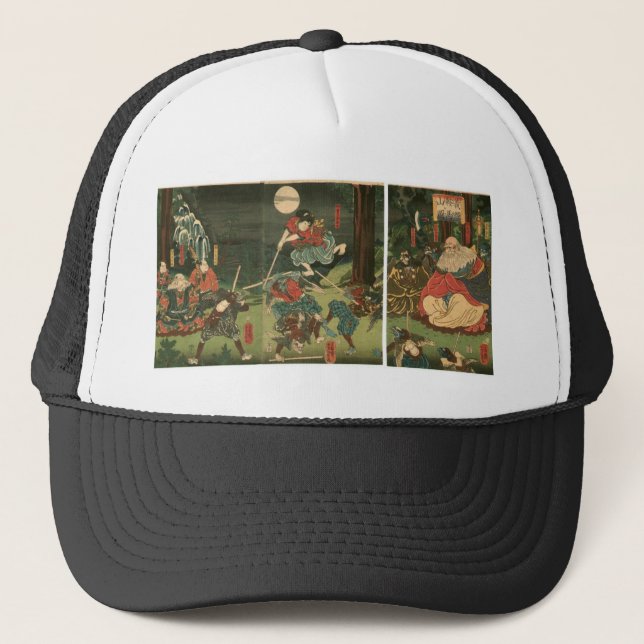 Samurai training with Tengu, Circa 1859 Trucker Hat (Front)