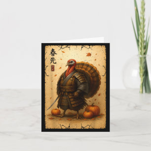Samurai Turkey Thanksgiving Japanese Warrior Anime Card