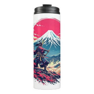 Samurai Warrior at Mount Fuji Japanese Art Thermal Tumbler