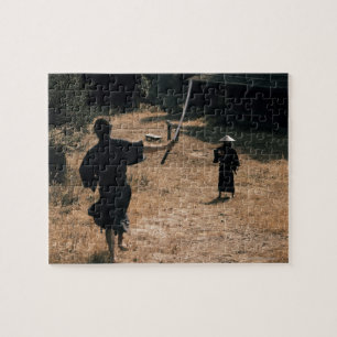 Samurai warrior attacks with a sword jigsaw puzzle