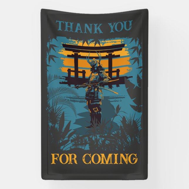Samurai Warrior Birthday Party Custom Banner (Vertical)
