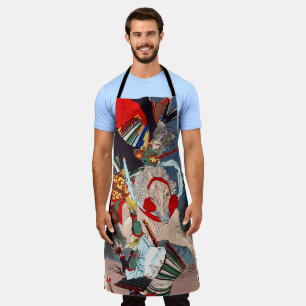 Samurai Warrior Fighting on a Horse, Yoshitoshi Apron
