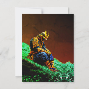 Samurai Warrior in Golden Armour – Epic Japanese Postcard