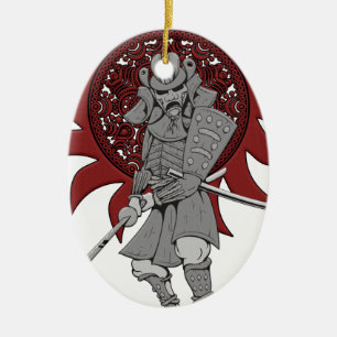 Samurai Warrior Japan Ceramic Tree Decoration