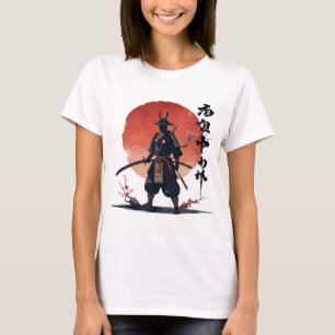 Samurai Warrior Japanese Sunset Aesthetic T-Shirt