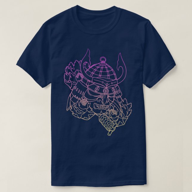 Samurai Warrior Mask, Hannya Oni Mask Japan Anime1 T-Shirt (Design Front)